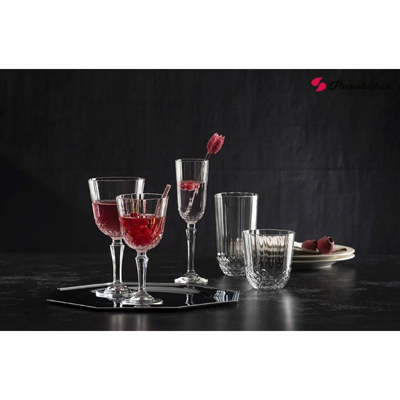 Diony κολωνάτο ποτήρι κρασιού διάφανο γυάλινο σετ τριών τεμαχίων 8.5x16.8 εκ