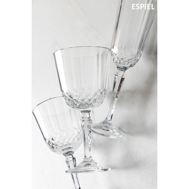 Diony κολωνάτο ποτήρι κρασιού διάφανο γυάλινο σετ τριών τεμαχίων 8.5x16.8 εκ