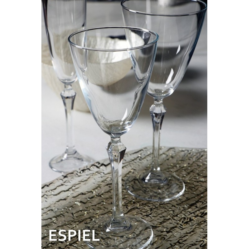 Queen ποτήρι διάφανο κολωνάτο κρασιού από γυαλί σετ τριών τεμαχίων 9.5x22.9 εκ