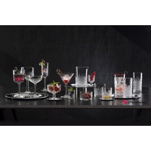 Timeless σκαλιστό ποτήρι γυάλινο διάφανο κολωνάτο για κρασί σετ δώδεκα τεμαχίων 15 εκ