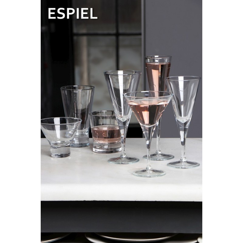 V-Line γυάλινο ποτήρι κολωνάτο κρασιού διάφανο σετ έξι τεμαχίων 8.1x8.1x20 εκ