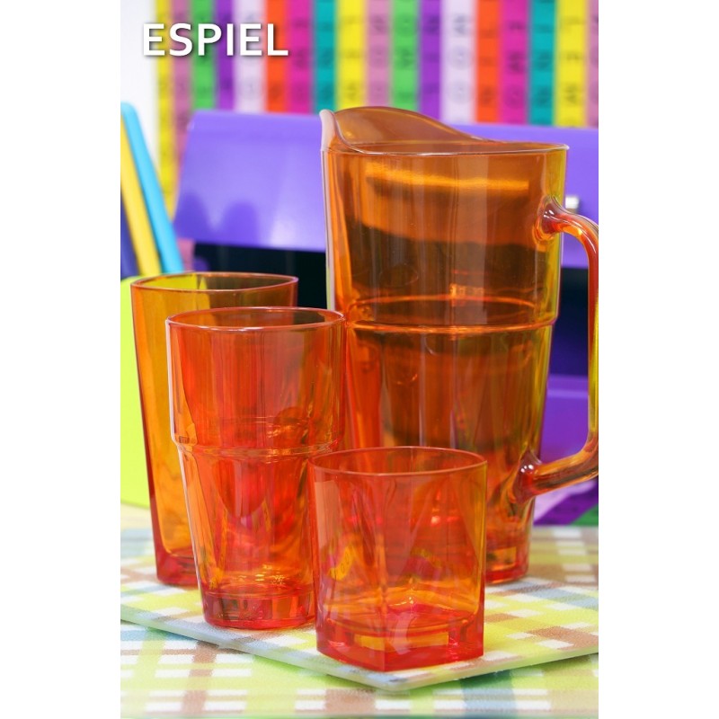 Stephanie γυάλινο ποτήρι κρασιού σε πορτοκαλί χρώμα σετ των έξι τεμαχίων 8x9 εκ