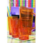 Impilable γυάλινα ποτήρια νερού ή χυμού σε πορτοκαλί χρώμα σετ των έξι τεμαχίων 8x14 εκ