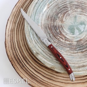 Antique Cut μαχαίρι Steak με λαβή στο χρώμα του ξύλου σετ των δώσεκα τεμαχίων 23 εκ