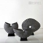 Χειροποίητο κεραμικό διακοσμητικό κοχύλι σε γκρι χρώμα  42.5x11x25.5 εκ