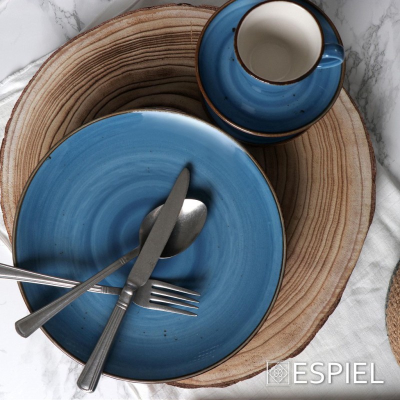 Terra Blue πιάτο φαγητού σε μπλε χρώμα σετ των έξι τεμαχίων 25 εκ