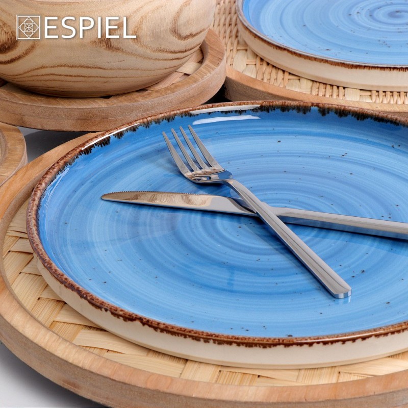 Terra Blue πιάτο φαγητού σε μπλε χρώμα σετ των έξι τεμαχίων 21 εκ