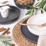 Terra Matt Black πορσελάνινο βαθύ πιάτο φαγητού σε μαύρο χρώμα σετ των έξι τεμαχίων 24 εκ