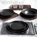 Terra matt black πορσελάνινο πιάτο για spaghetti σετ των έξι τεμαχίων 27 εκ