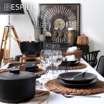 Terra matt black πορσελάνινο πιάτο για spaghetti σετ των έξι τεμαχίων 27 εκ