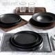 Terra Matt Black πορσελάνινο ρηχό πιάτο φαγητού step σε μαύρο χρώμα σετ των έξι τεμαχίων 21 εκ