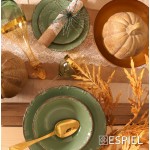 Liana πορσελάνινο πιάτο φαγητού πράσινο με καφέ φινίρισμα σετ έξι τεμαχίων 27 εκ