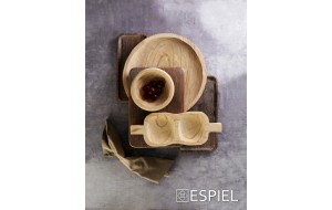 Στρογγυλό ξύλινο μπωλ σε φυσική απόχρωση 17x8 εκ