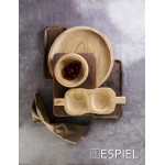 Στρογγυλό ξύλινο μπωλ σε φυσική απόχρωση 25x11 εκ
