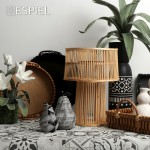 Ψάθινα ορθογώνια καλάθια σε μπεζ απόχρωση με λαβές σετ δύο τεμαχίων