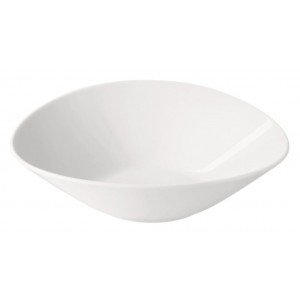 Meran πορσελάνινο βαθύ λευκό πιάτο σετ των δύο τεμαχίων 20x16 εκ