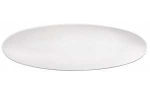 Coup fine dining πορσελάνινη πιατέλα οβάλ λευκή στενόμακρη σετ των δύο τεμαχίων 35x11 εκ