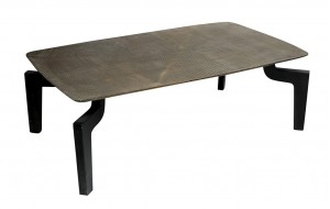 Industrial τραπέζι σαλονιού ορθογώνιο σε μαύρο και μπρονζέ χρώμα 119x69x39 εκ