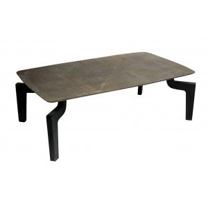 Industrial τραπέζι σαλονιού ορθογώνιο σε μαύρο και μπρονζέ χρώμα 119x69x39 εκ