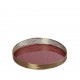 Δίσκος στρογγυλός μεταλλικός ροζ σκούρο με χρυσή απόχρωση 35 εκ