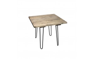 Τραπέζι industrial ξύλινο με μεταλλικά πόδια 85x85x75 εκ