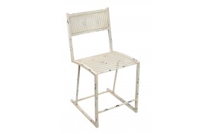 Vintage καρέκλα μεταλλική σε λευκό χρώμα 58x40x80 εκ
