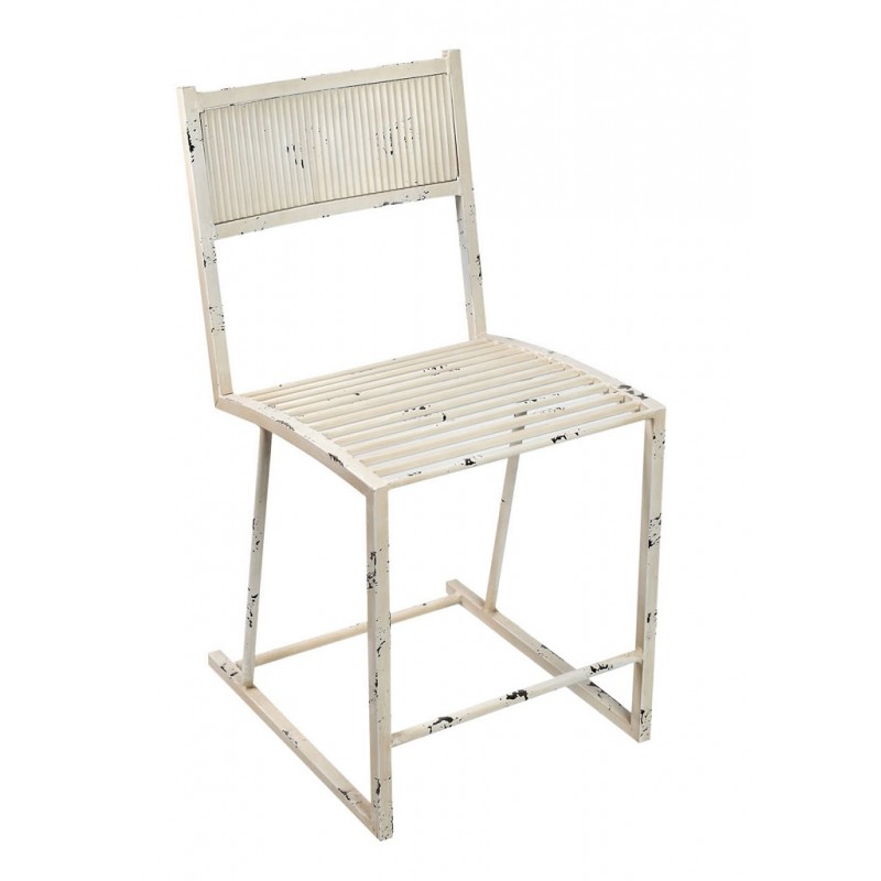 Vintage καρέκλα μεταλλική σε λευκό χρώμα 58x40x80 εκ