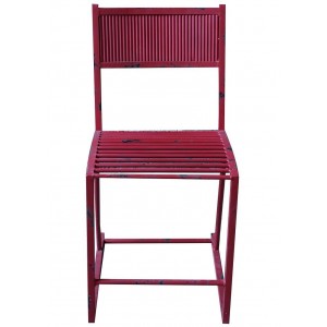 Μεταλλική καρέκλα σε industrial στυλ σε κόκκινο χρώμα 58x40x80 εκ