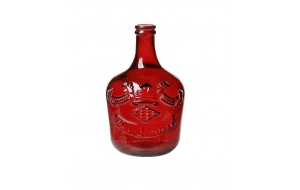 Δοχείο αποθήκευσης κρασιού Damajuana γυάλινο σε κόκκινο χρώμα 42 εκ