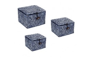 Κουτιά αποθήκευσης σε μπλε χρώμα σετ των τριών τεμαχίων σε διαφορετικά μεγέθη