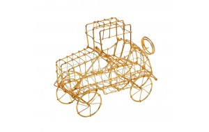 Επιτραπέζιο διακοσμητικό αυτοκίνητο από σύρμα σε χρυσό χρώμα 19x9x15 εκ
