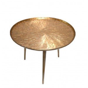 Χειροποίητο τραπέζι αλουμινίου σε χρυσή απόχρωση 57x48 εκ