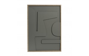 Πίνακας με ανάγλυφα σχέδια 3D σε γκρι χρώμα 50x70 εκ