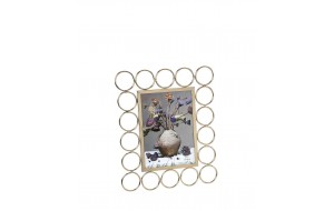 Classic κορνίζα διακοσμημένη με δαχτυλίδια σε χρυσό χρώμα για φωτογραφία 10x15 εκ
