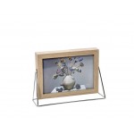 Minimal κορνίζα ξύλινη με ασημί βάση για φωτογραφία 10x15 εκ