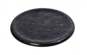 Στρογγυλό μαύρο πιάτο από μάρμαρο 25 εκ