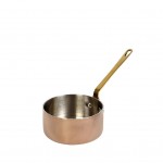 Shiny Copper κατσαρολάκι παρουσίασης από ανοξείδωτο ατσάλι σε χάλκινη απόχρωση με χρυσή λαβή 10x5 εκ