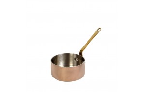 Shiny Copper κατσαρολάκι παρουσίασης από ανοξείδωτο ατσάλι σε χάλκινη απόχρωση με χρυσή λαβή 10x5 εκ