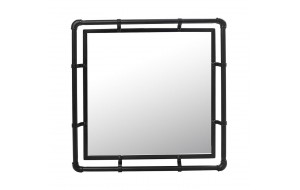 Industrial μεταλλικός καθρέπτης σε μαύρο χρώμα 40x5x40 εκ