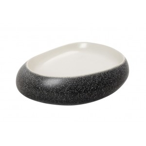 Pebble πιάτο σε σχήμα βότσαλο σε γκρι και λευκό χρώμα 23x18x7 εκ