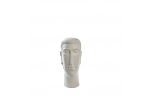 Διακοσμητική κεραμική φιγούρα κεφάλι σε λευκό χρώμα 12x24 εκ