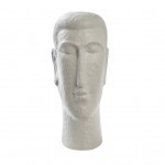 Διακοσμητική κεραμική φιγούρα κεφάλι σε λευκό χρώμα 17.5x16x39 εκ