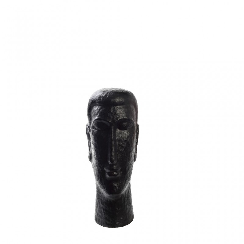Διακοσμητική κεραμική φιγούρα κεφάλι σε μαύρο χρώμα 12x24 εκ