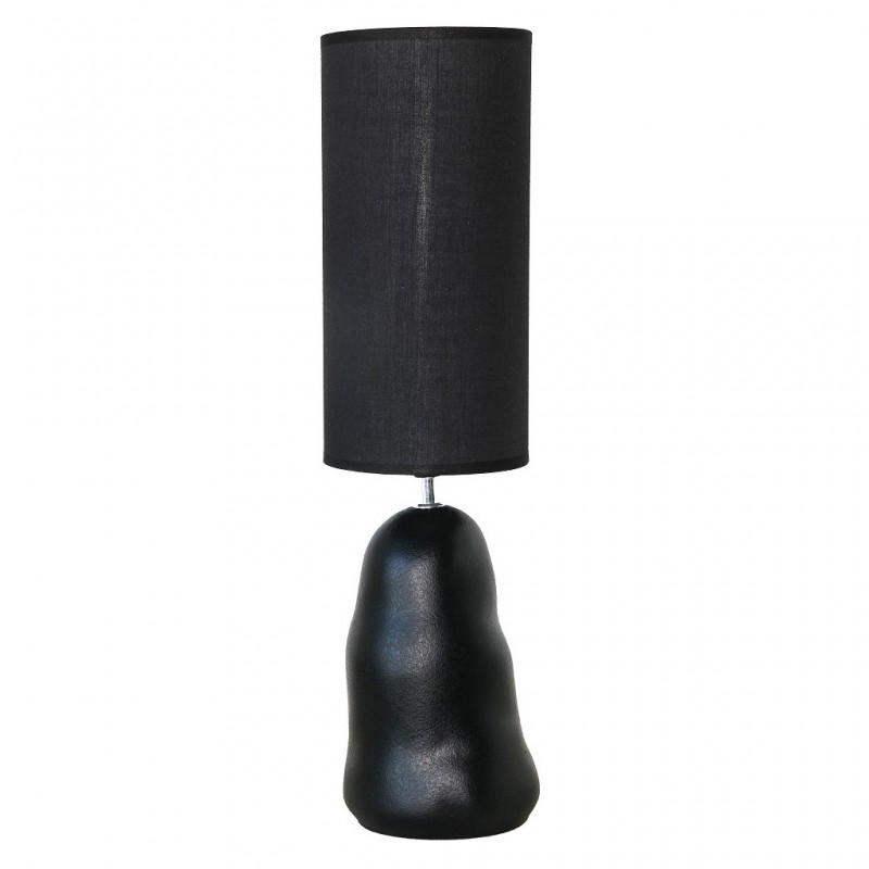Επιτραπέζιο κεραμικό φωτιστικό λαμπατέρ σε μαύρο χρώμα 15x57 εκ