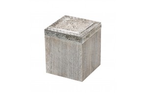 Διακοσμητικό ξύλινο κουτί με σχέδια 12x12x14 εκ