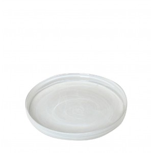 Πιάτο Atlas alabaster στρογγυλό σε λευκό χρώμα σετ των έξι τεμαχίων 21 εκ