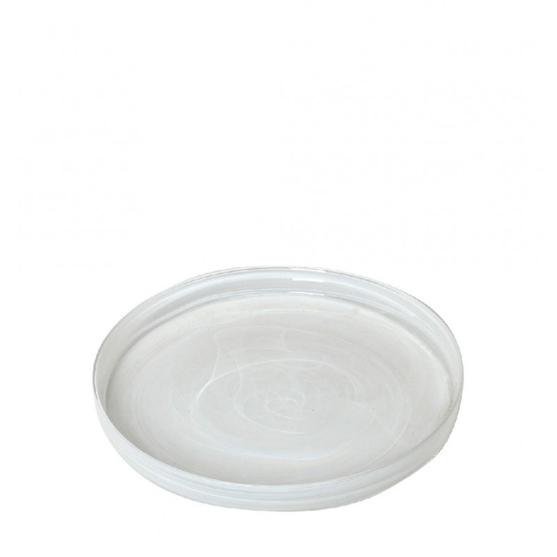 Πιάτο Atlas alabaster στρογγυλό σε λευκό χρώμα σετ των έξι τεμαχίων 21 εκ
