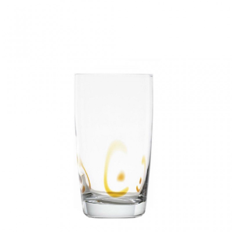 Γυάλινο ποτήρι νερού με μελί σχέδιο σετ των έξι τεμαχίων 8x14 εκ