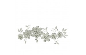 Μεταλλικό διακοσμητικό τοίχου με λευκά λουλούδια 104x9x38 εκ