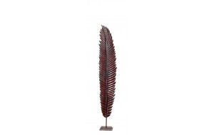 Επιτραπέζιο διακοσμητικό μεταλλικό φτερό σε κόκκινο χρώμα 24x10x135 εκ